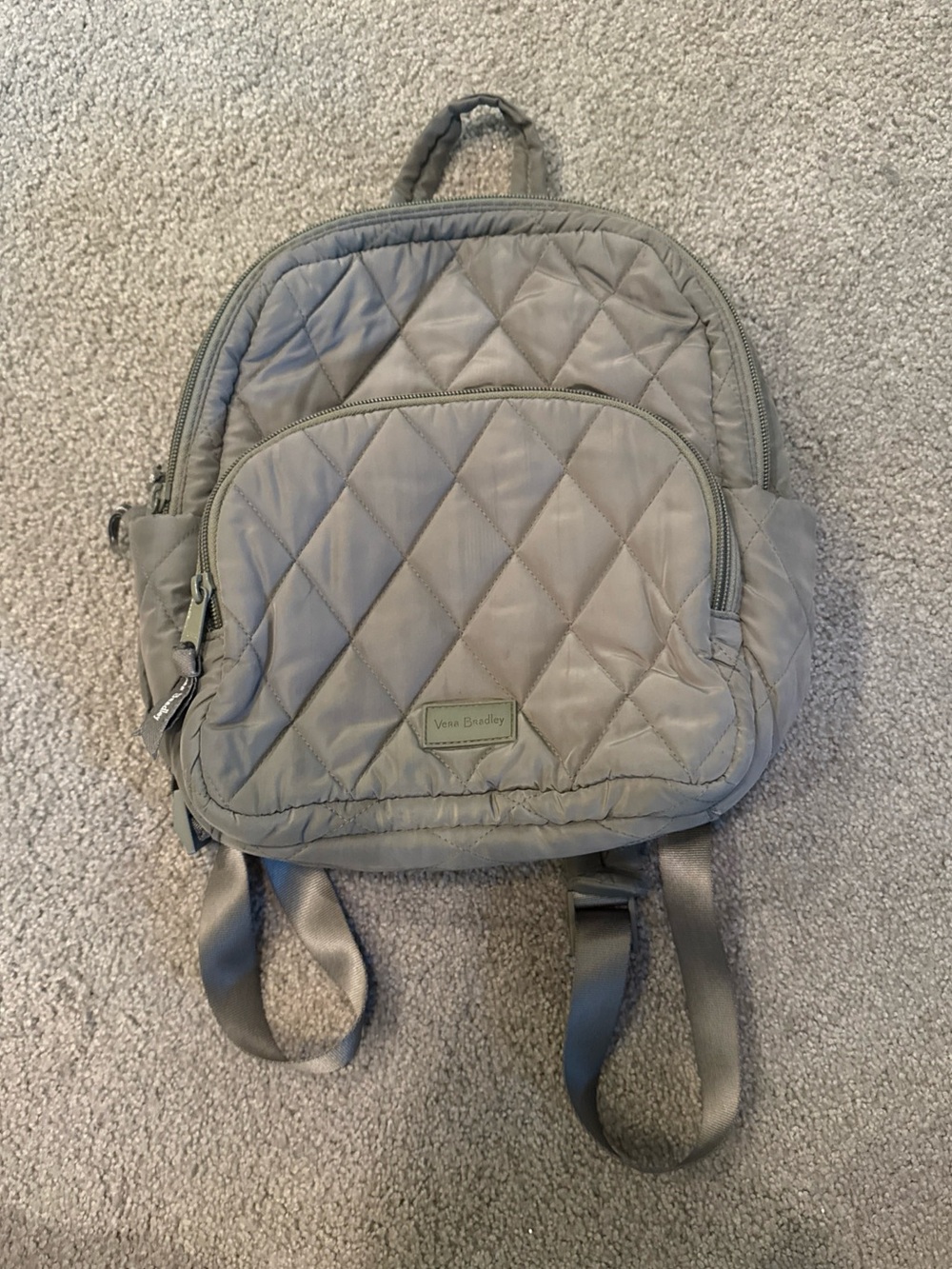 Vera Bradley Sage Green Ultralight Essential Mini Backpack Floral Print Inside